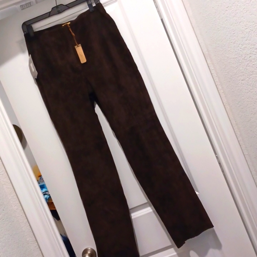 Nordstrom CASLON brown suede leather lined pants - 8 (30×34)